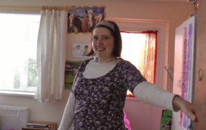Video still from 'Living Together': Caroline showing me her room